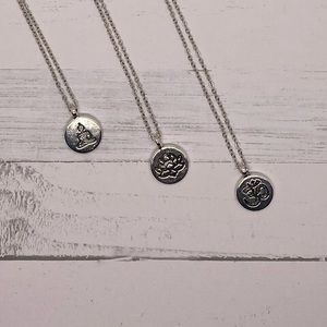 2 for$15 -Ohm - Lucky charm silver pendant necklace